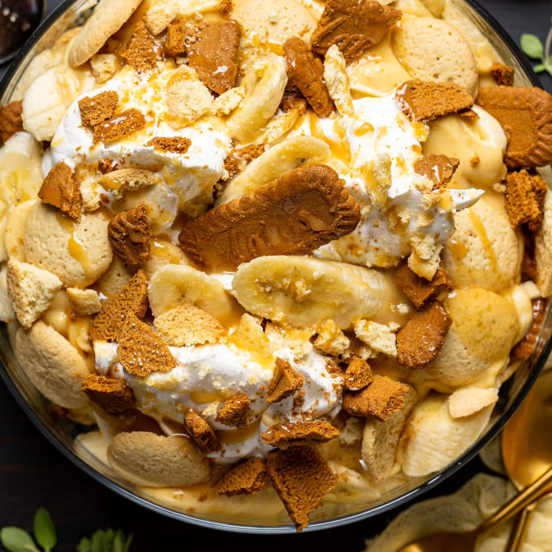 Caramel Biscoff Cookie Butter Pudding